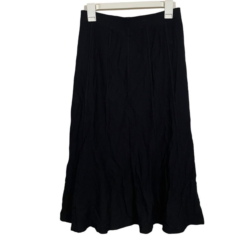 Eileen Fisher Black Soft Structured Boning Maxi Skirt
